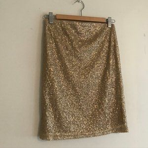 Forever 21 gold sequin pencil skirt